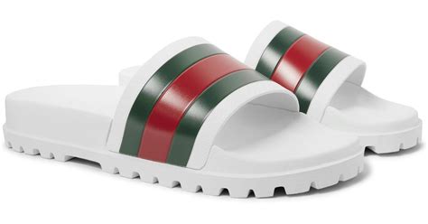 gucci web slide white|gucci slides clearance.